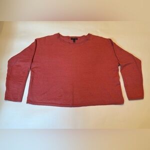 Eileen Fisher Organic Linen & Nylon Sweater Long Sleeve Lagenlook XS